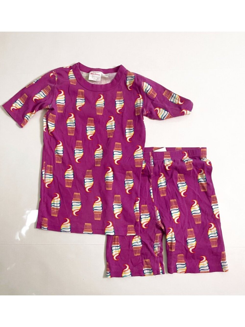 Hanna Andersson Purple Rainbow Ice Cream Pajama Set, Size 14